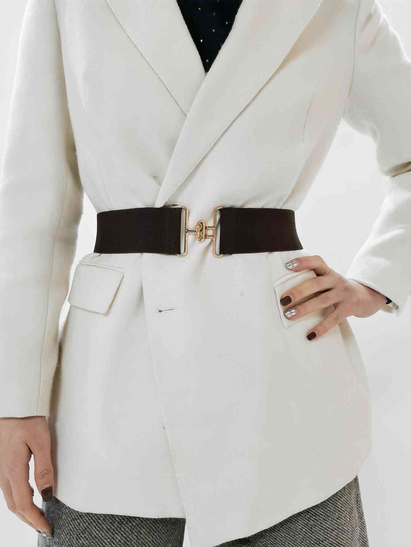 StylishFit Elastic Wide Belt – Adjustable Comfort and Chic Design See size chart under “more details”
