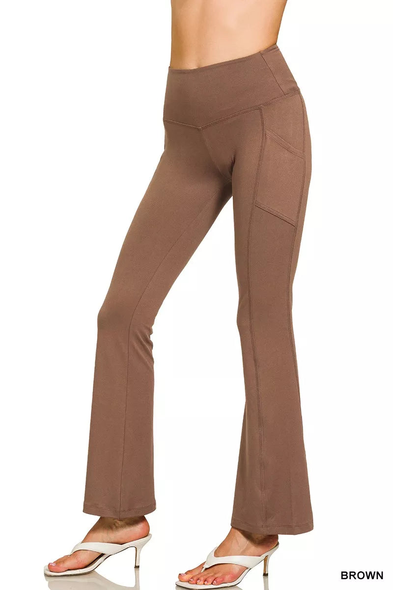 Brushed Dty Microfiber Flare Pants