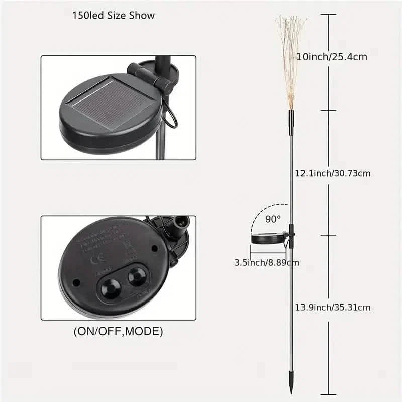 4-Pack: Solar Lights Outdoor, Warm White Garden Lights