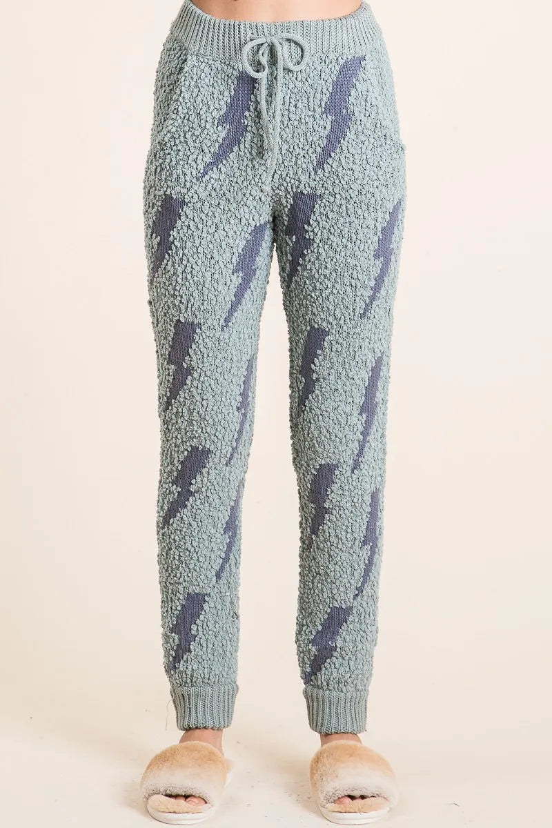 Cozy Soft Hairy Popcorn Sweater Pants
