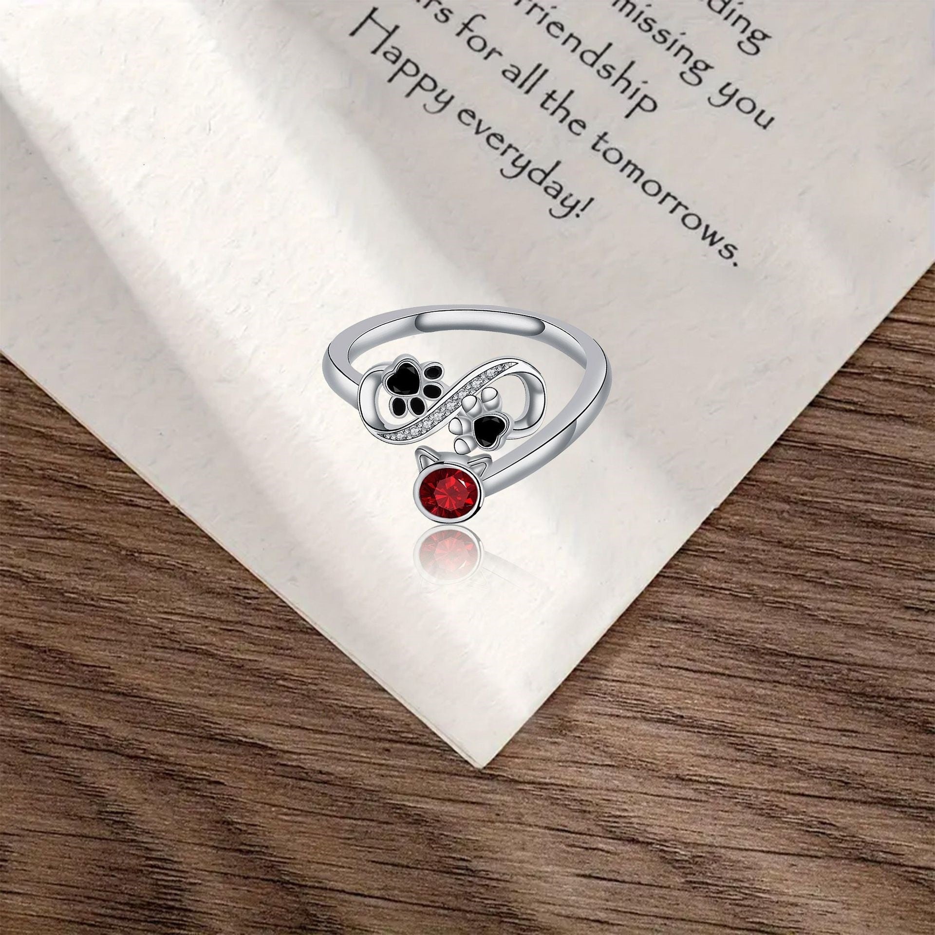 Fashion Dog's Paw Adjustable Ring