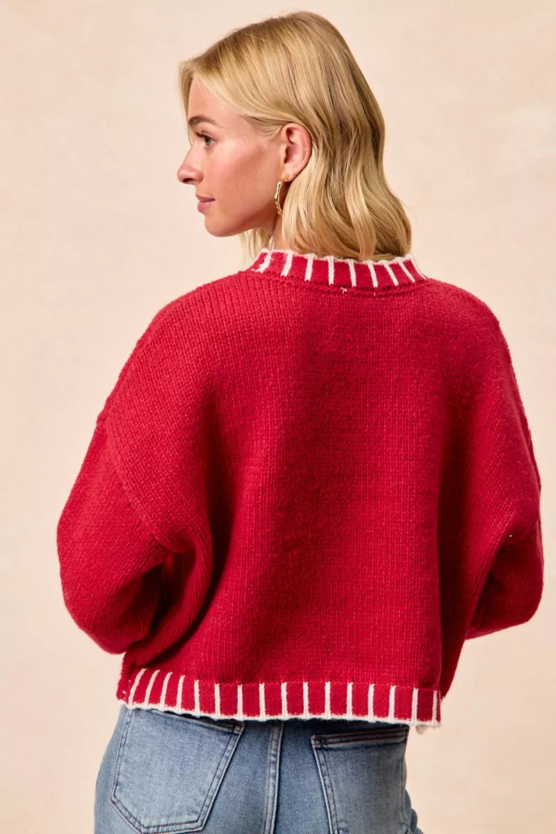 Christmas Theme Sequin Lattering Sweater
