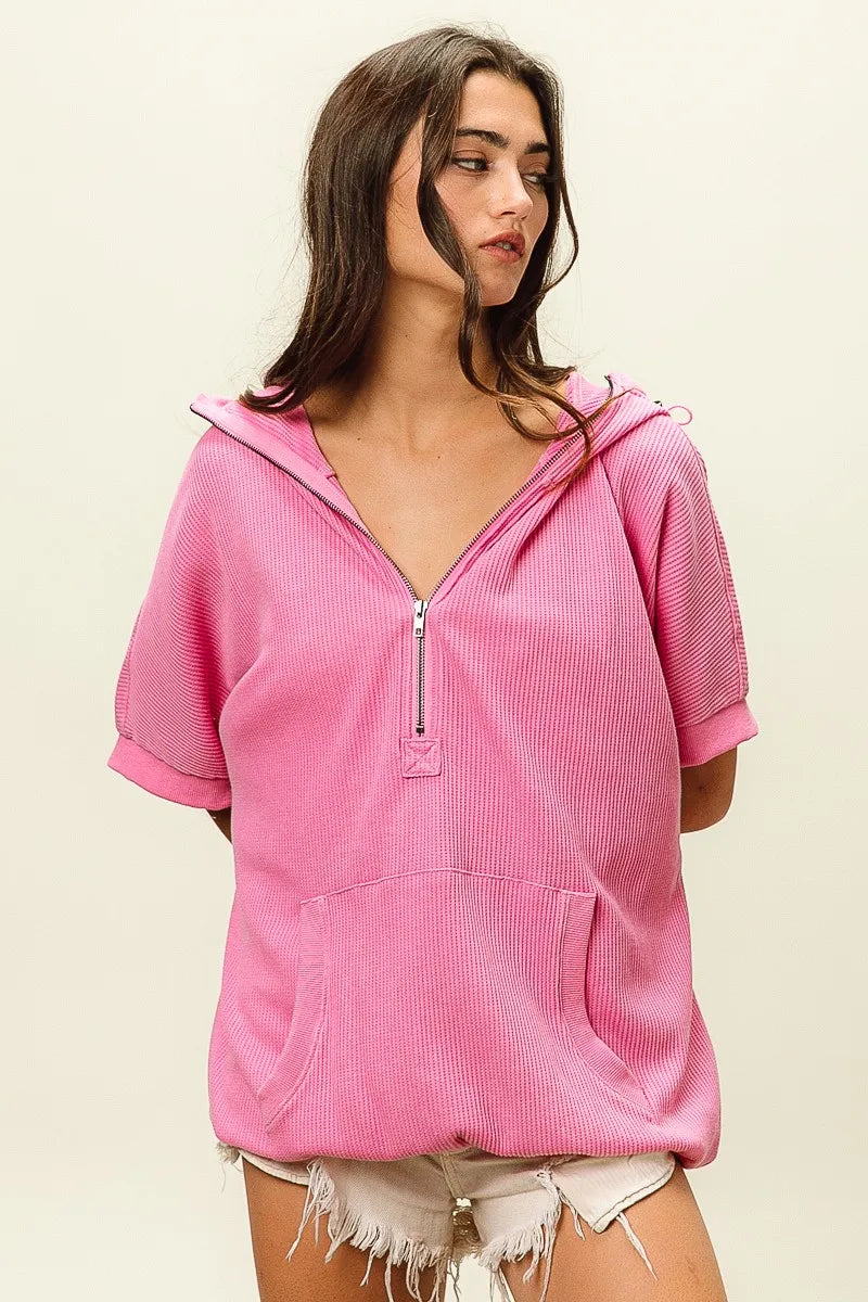 Vintage Washed Waffle Thermal Hoodie