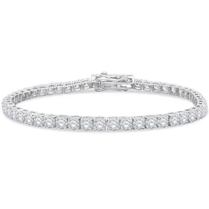 4.20 Ct Round Cut Diamond Tennis Bracelet 14K White Gold Lab-Grown 6.25 Inch