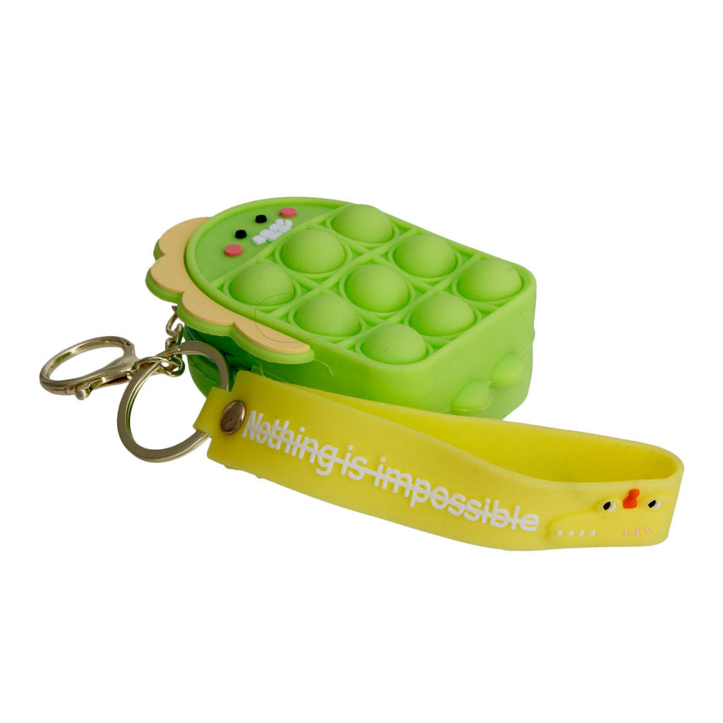 Bubble Pop Keychain Neon Green Dino Trendy Fashion Accessory