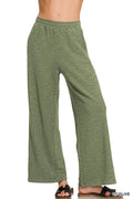 Cotton Slub Wide Leg Pants