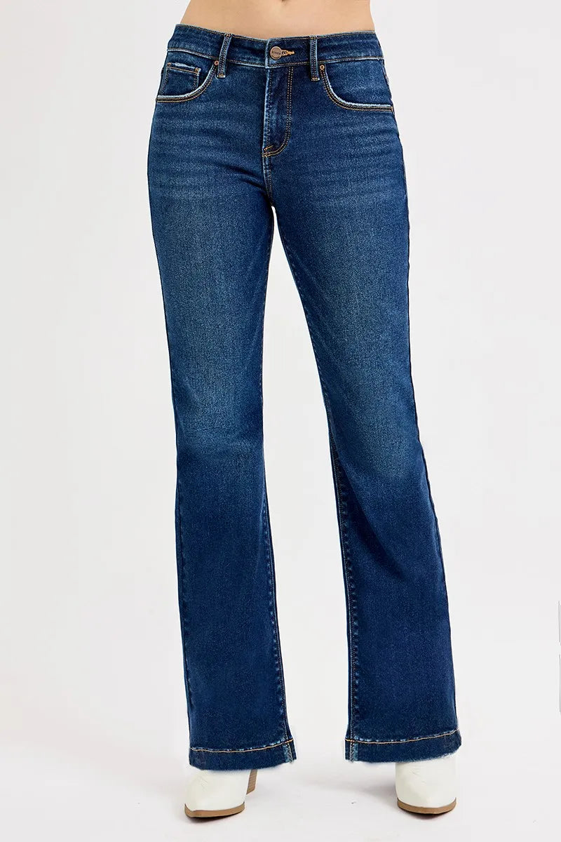 Full SIze Tummy Control Mid Rise Flare Jeans Plus SIze