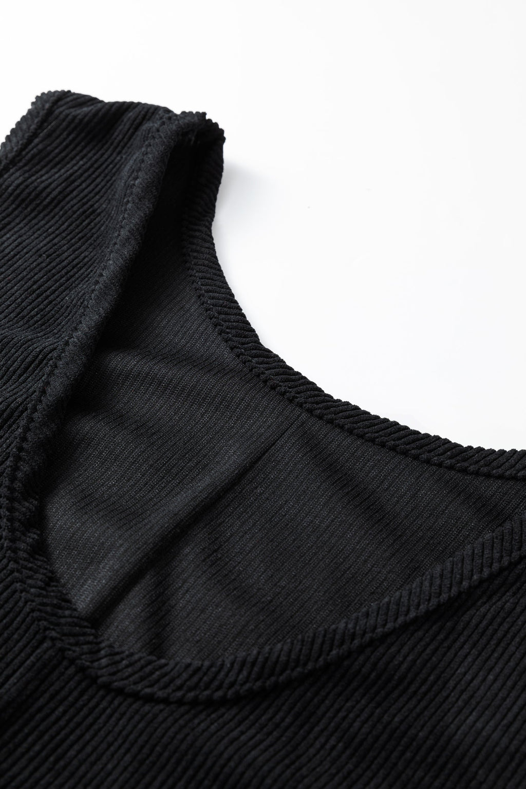 Black Plus Size Corduroy Patch Pocket Sleeveless Mini Dress