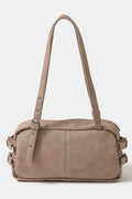 Multi Grommet Belt Strap Rustic Rectangular Hand Bag