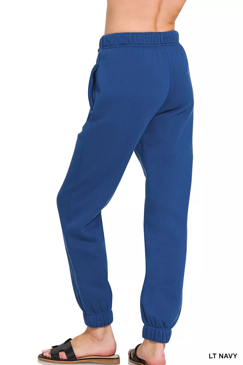 Fleece Drawstring Joggers With Pocket