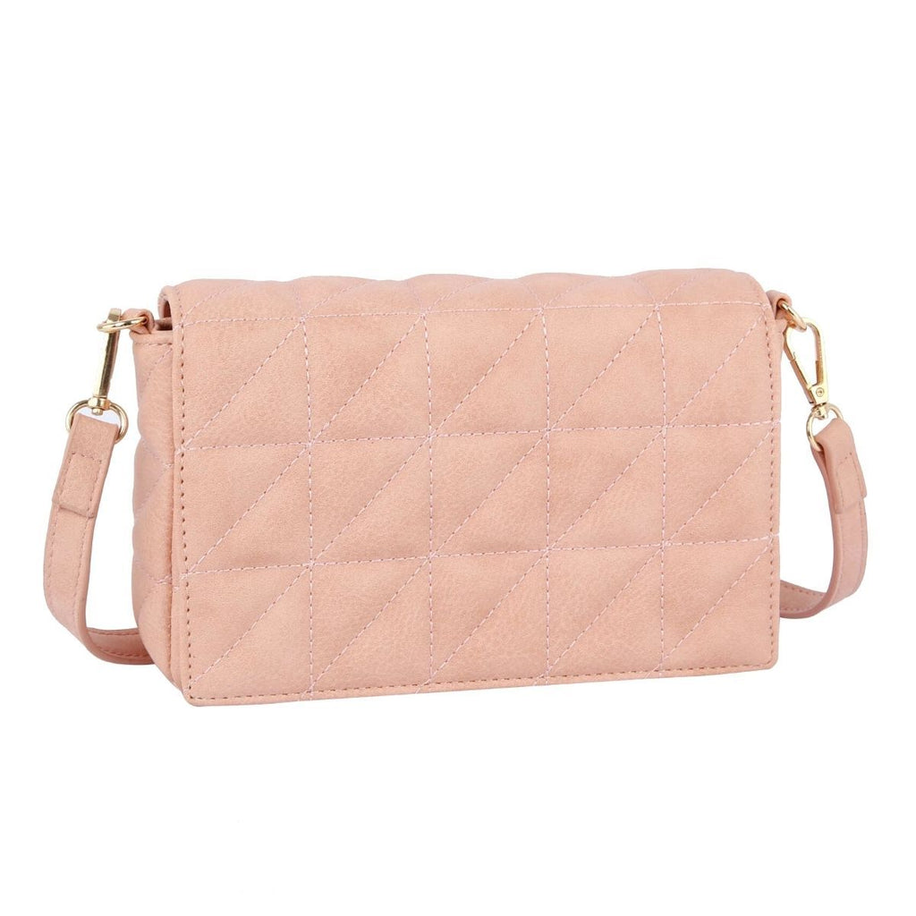 Quilted Boxy Crossbody Bag Blush Stylish Trendy Accessory