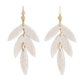 Bridal Earrings Pale Pink Clay Leaf Shape Stylish Statement Jewelry
