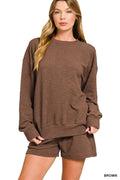 Slub Long Sleeve Top and Shorts Set