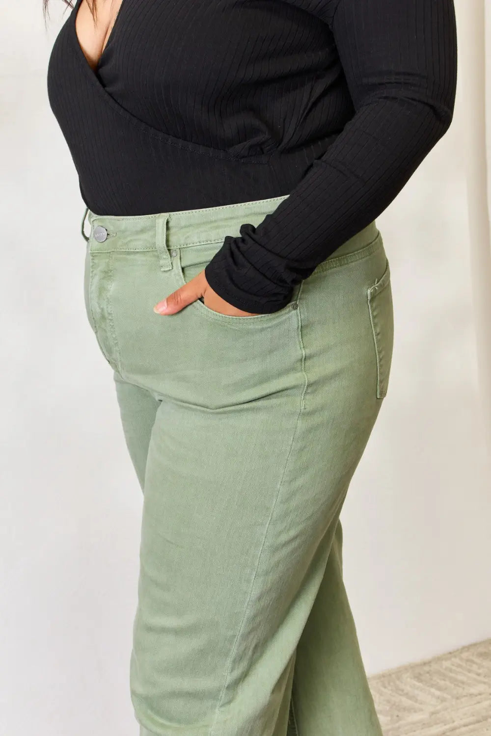 Full Size Raw Hem Wide-Leg Jeans