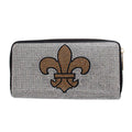 Fashion Wallet with Rhinestone Fleur de Lis Accent Stylish Accessory