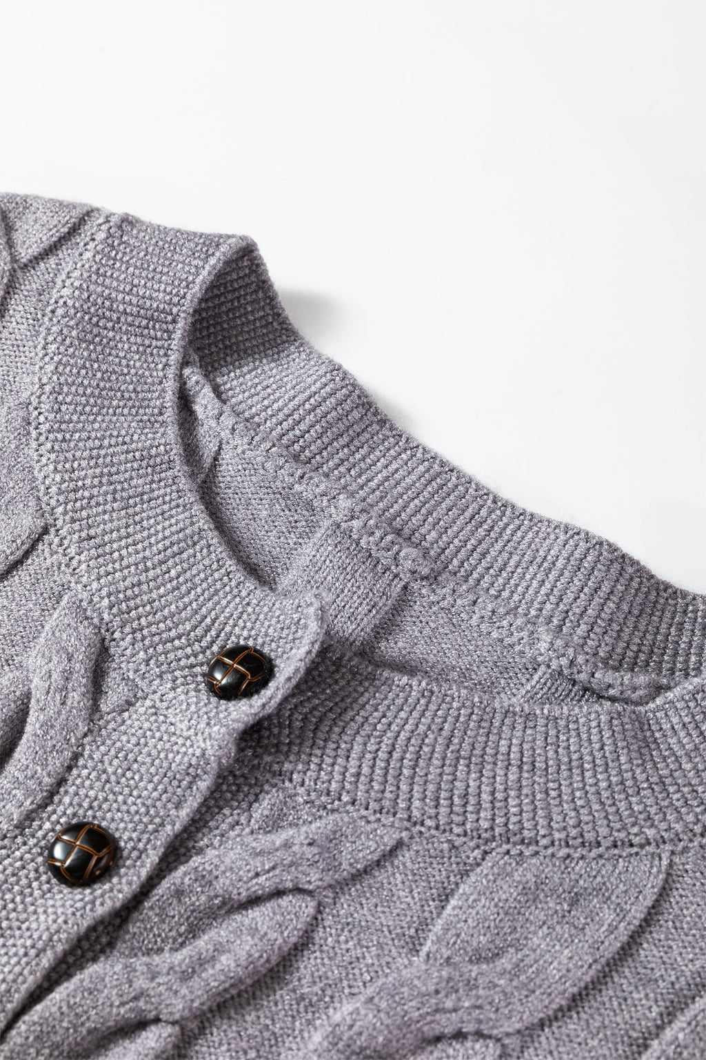 High Cable Knit Cardigan Sweater