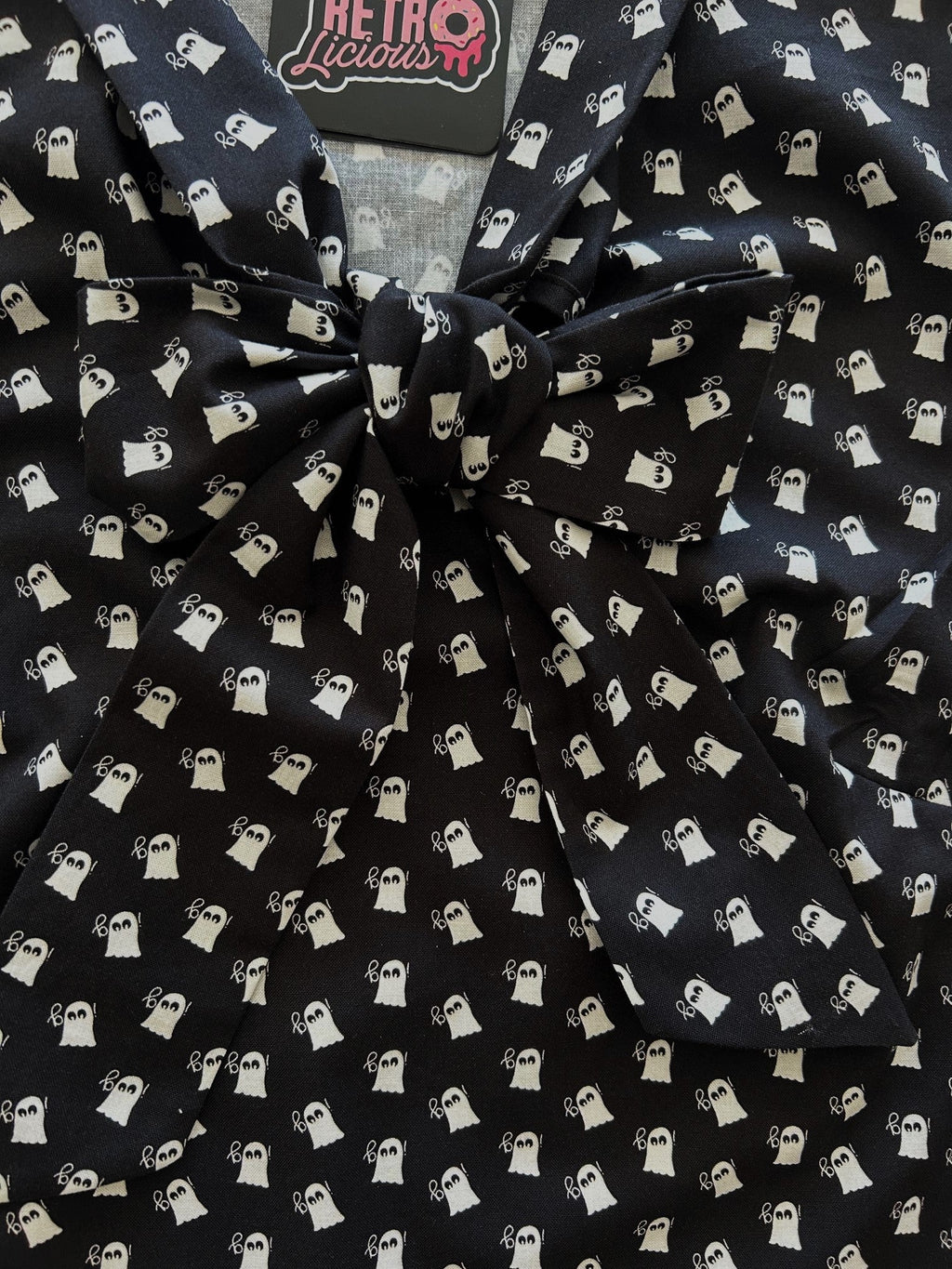 Mini Ghosts Bow Top - XL only, 1 left!