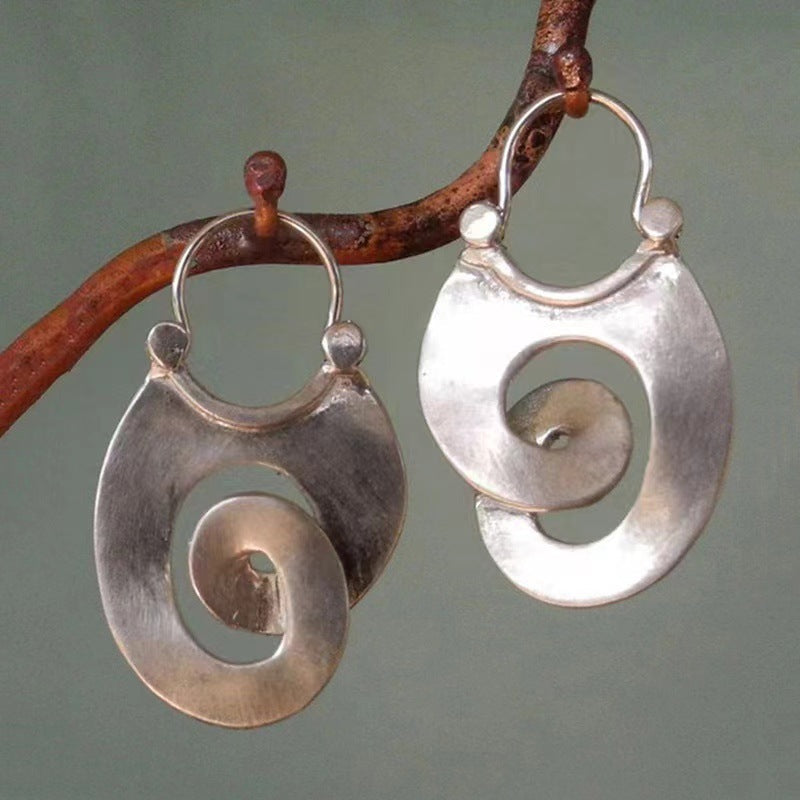 Spiral Design Ear Ring Retro Geometry