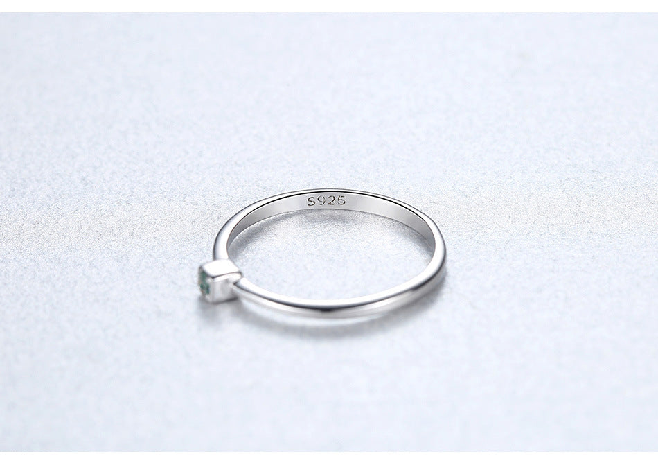 S925 sterling silver gemstone ring