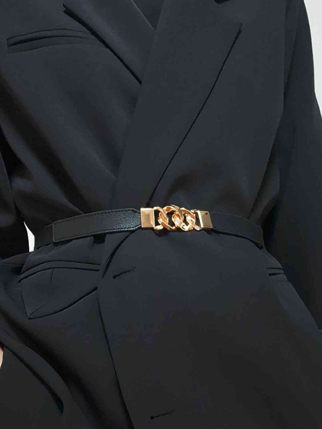 ElegantStyle Zinc Alloy Buckle Elastic PU Belt – Versatile and Stylish Accessory See size chart under “more details”