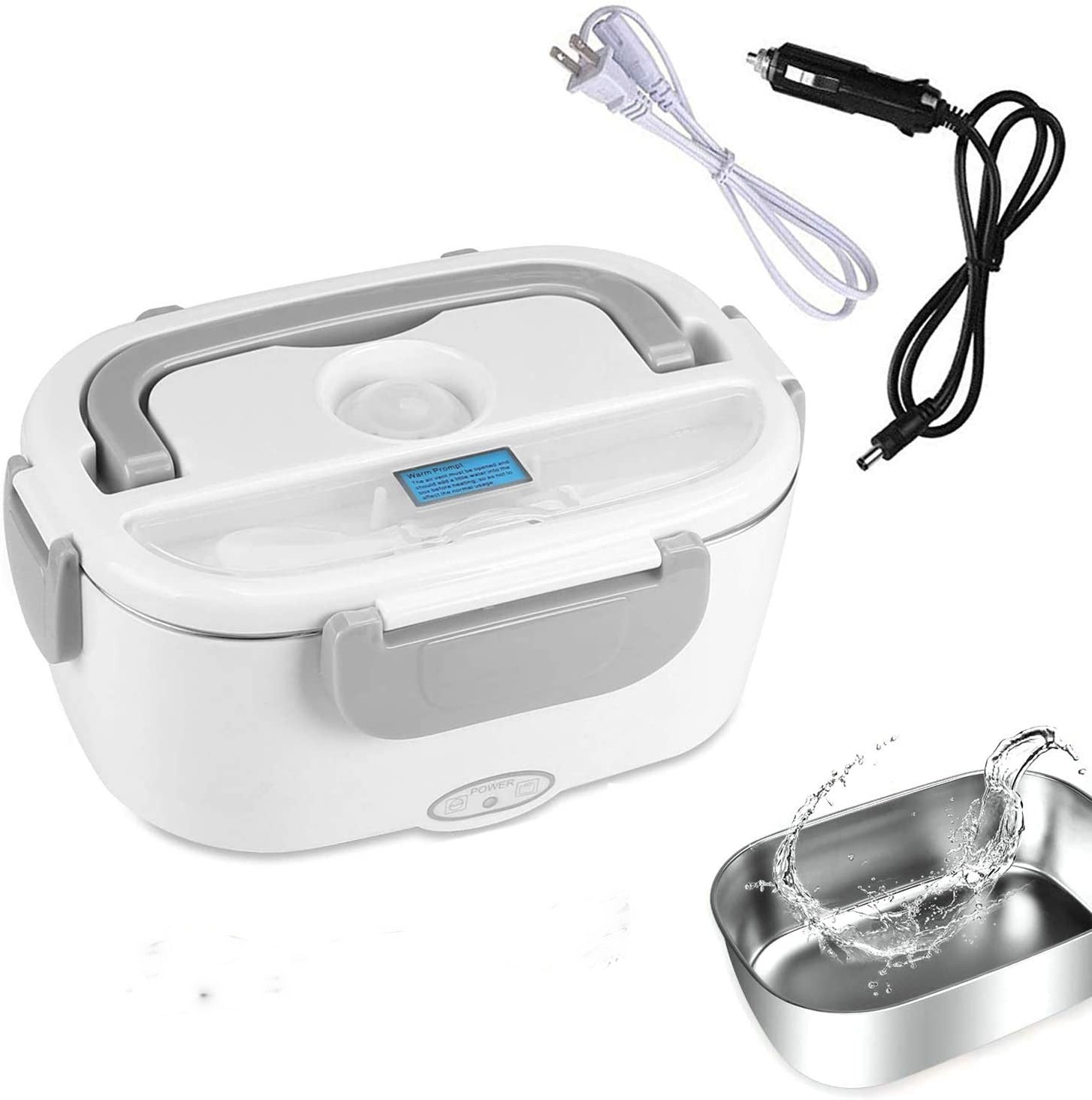 Electric Heating Insulation Heating Car Lunch Box Home Car Dual Purpose Stainless Steel Plastic Combo