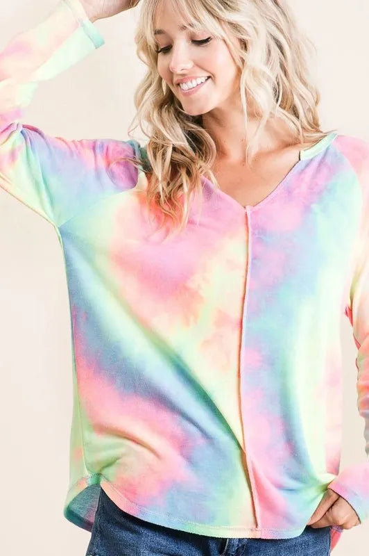 Long Sleeve Tie-Dye Terry T-Shirt
