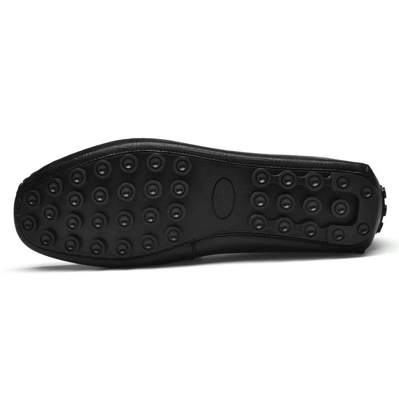 Summer New Leather Shoes Cowhide Gommino Increased 6CM Leisure