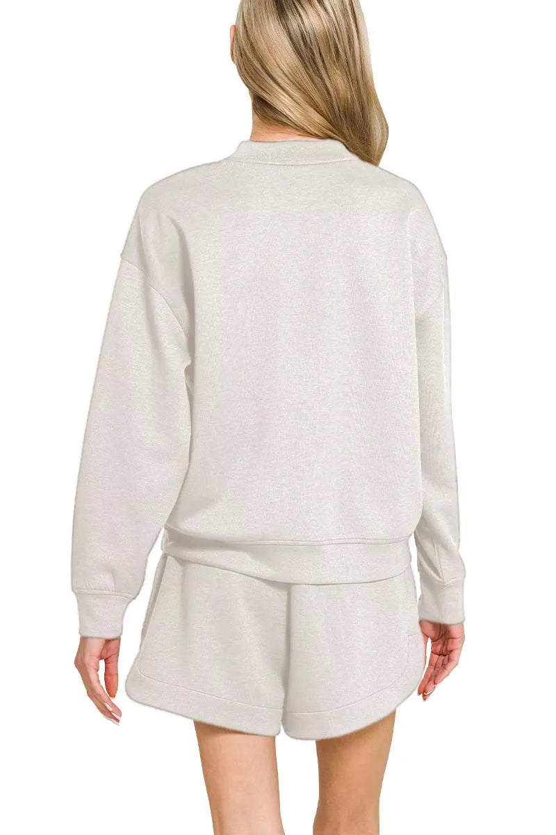 Scuba Long Sleeve Sweatshirt and Shorts Set