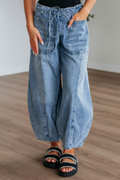 Myosotis Large Patch Pocket Drawstring Paperbag Waist Barrel Jeans