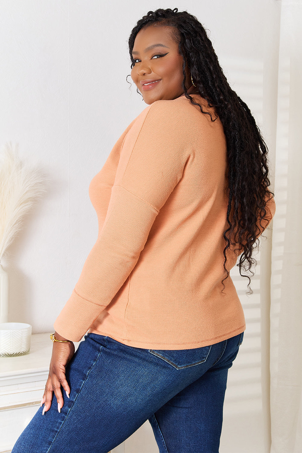 I am a Fashion Junky Half Button Long Sleeve Top