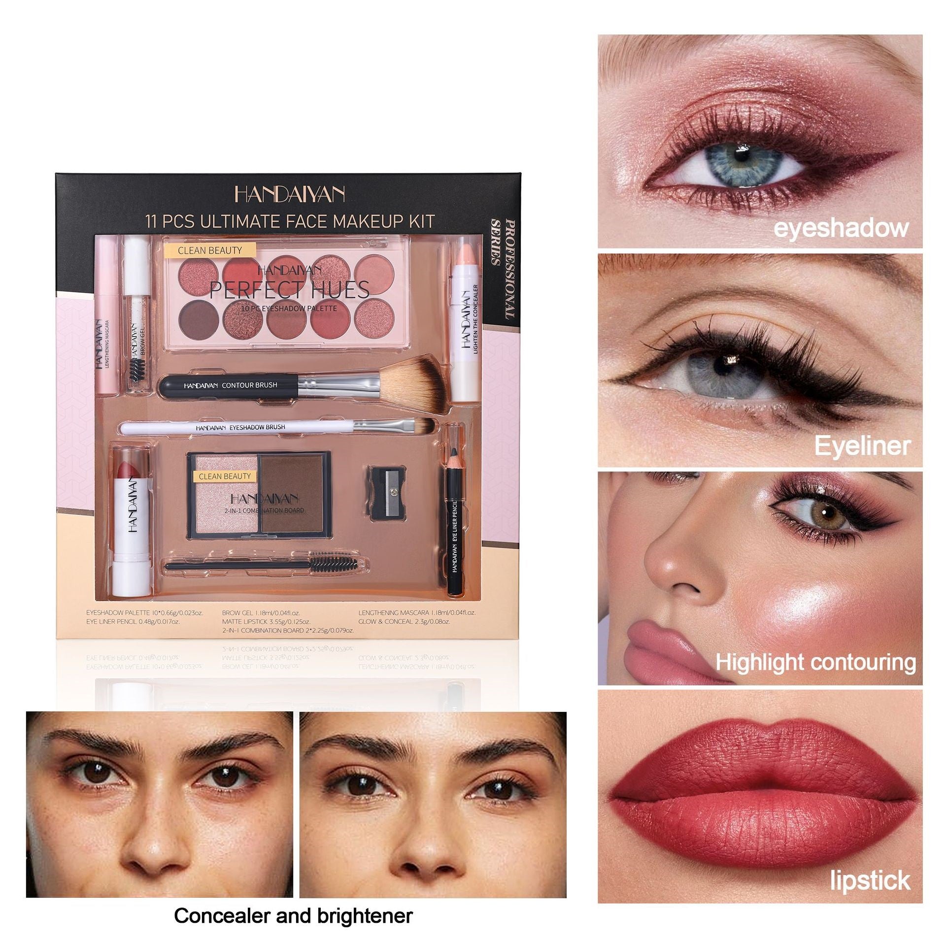 11-piece Set Of Makeup For Beginners Boxes Lipstick Kit