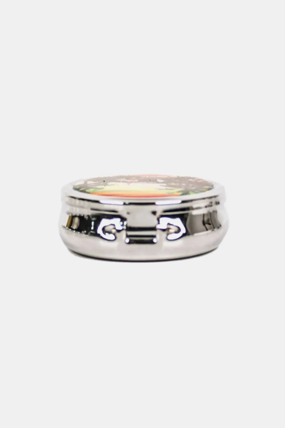 Print Metallic Circular Large Pill Case