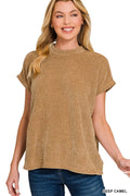 Chenille Waffle Cap Sleeve Sweater