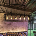 DecorBites™ 6-Light Rectangular Mesh Island Lighting: Black Metal Industrial Suspended Fixture