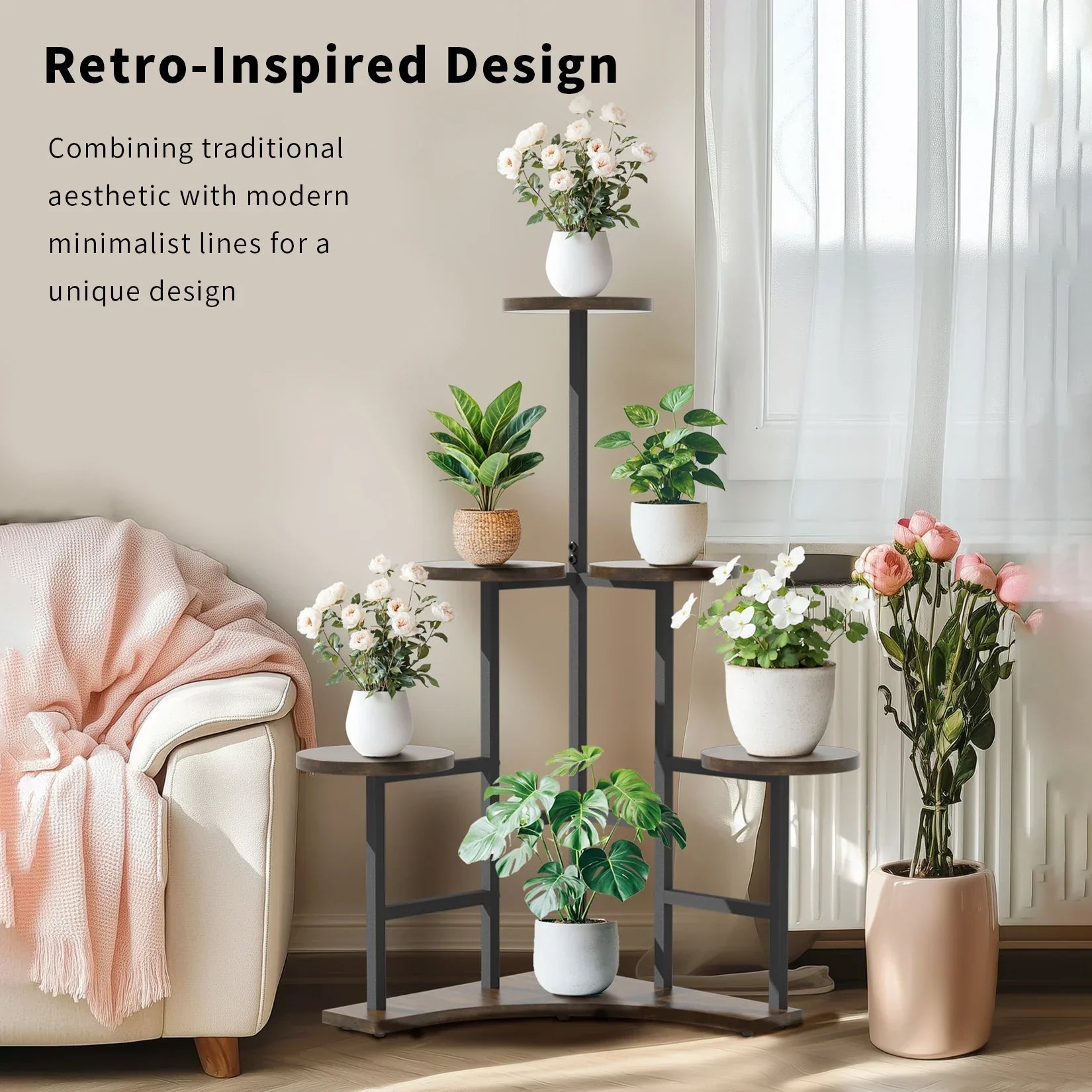 DecorBites™ 6-tier Corner Plant Stand - Space-saving Display Shelf