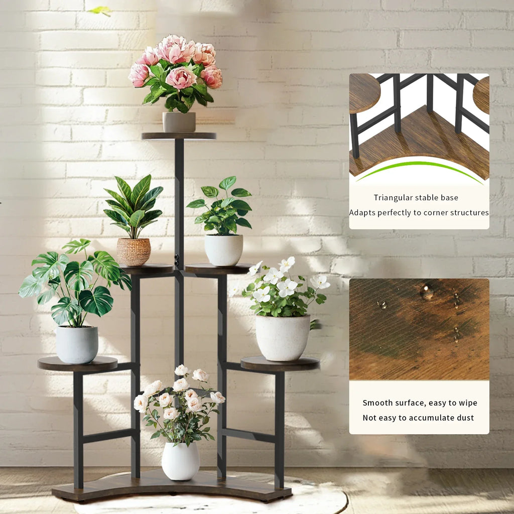 DecorBites™ 6-tier Corner Plant Stand - Space-saving Display Shelf