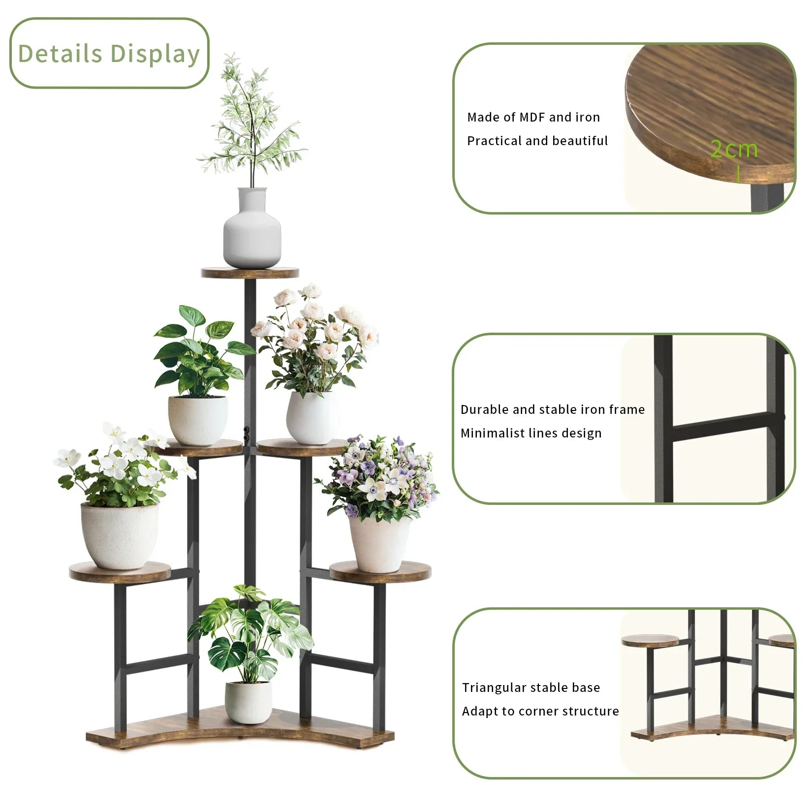 DecorBites™ 6-tier Corner Plant Stand - Space-saving Display Shelf