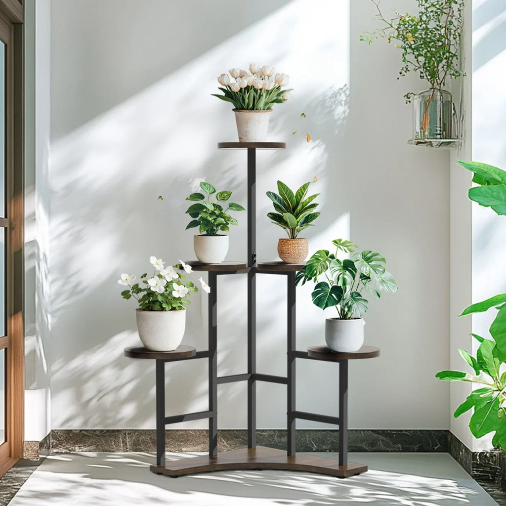 DecorBites™ 6-tier Corner Plant Stand - Space-saving Display Shelf