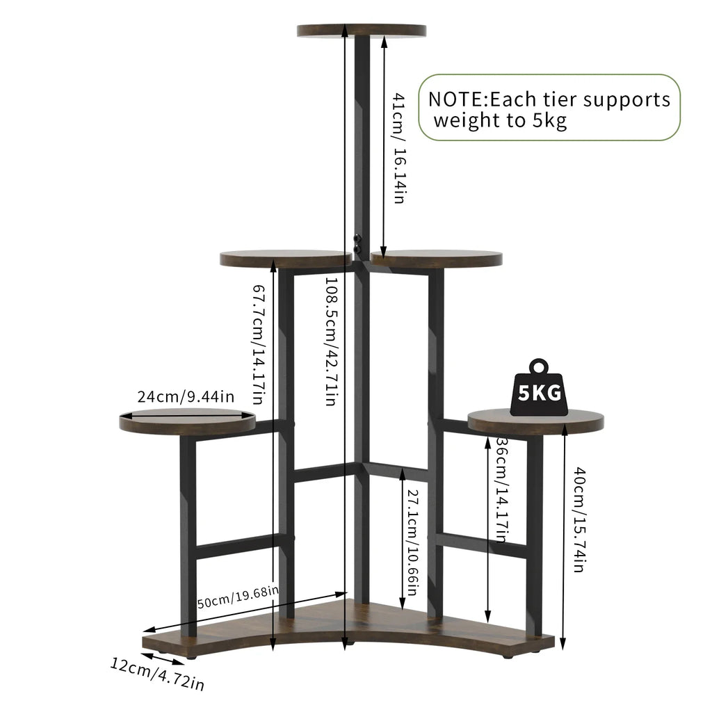DecorBites™ 6-tier Corner Plant Stand - Space-saving Display Shelf