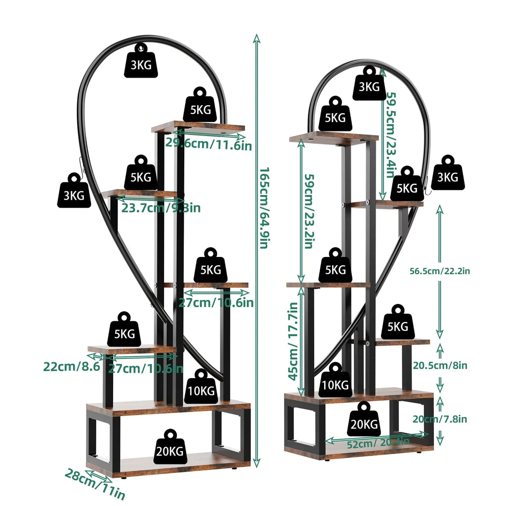 DecorBites™ 6-Tier Heart Shaped Plant Display Stand