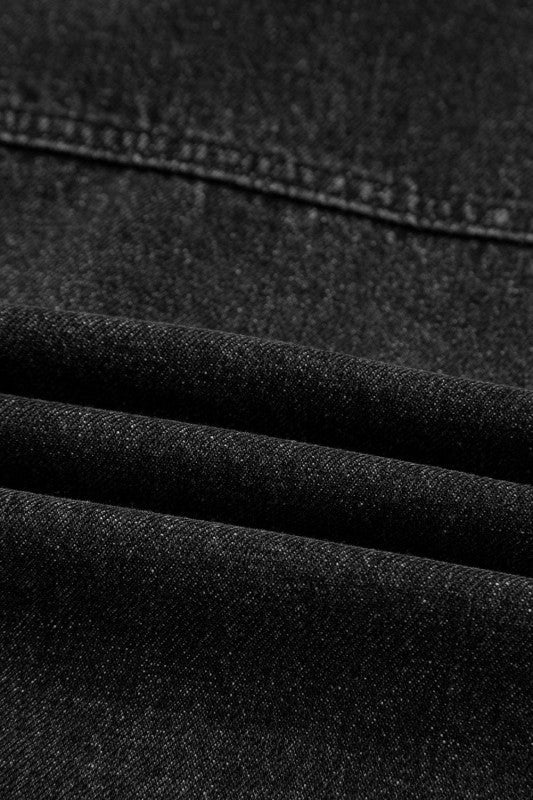Denim Chest Pocket Drop Shoulder Hooded Jacket See size chart under “more details”