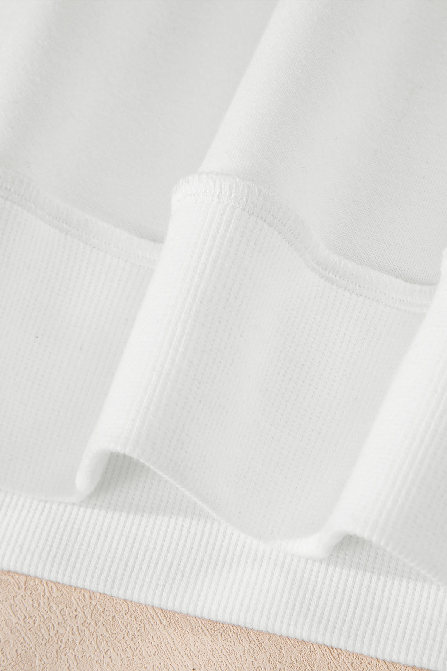 White Oversize Drop Shoulder Reversible Mock Neck Sweatshirt