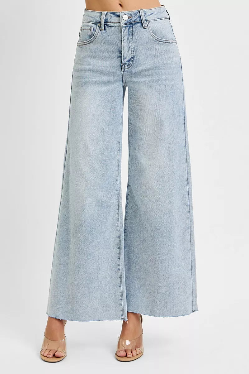 Full Size High Rise Ankle Wide Palazzo Jeans Plus Size