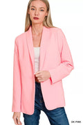 Woven Long Sleeve Blazer With Lining
