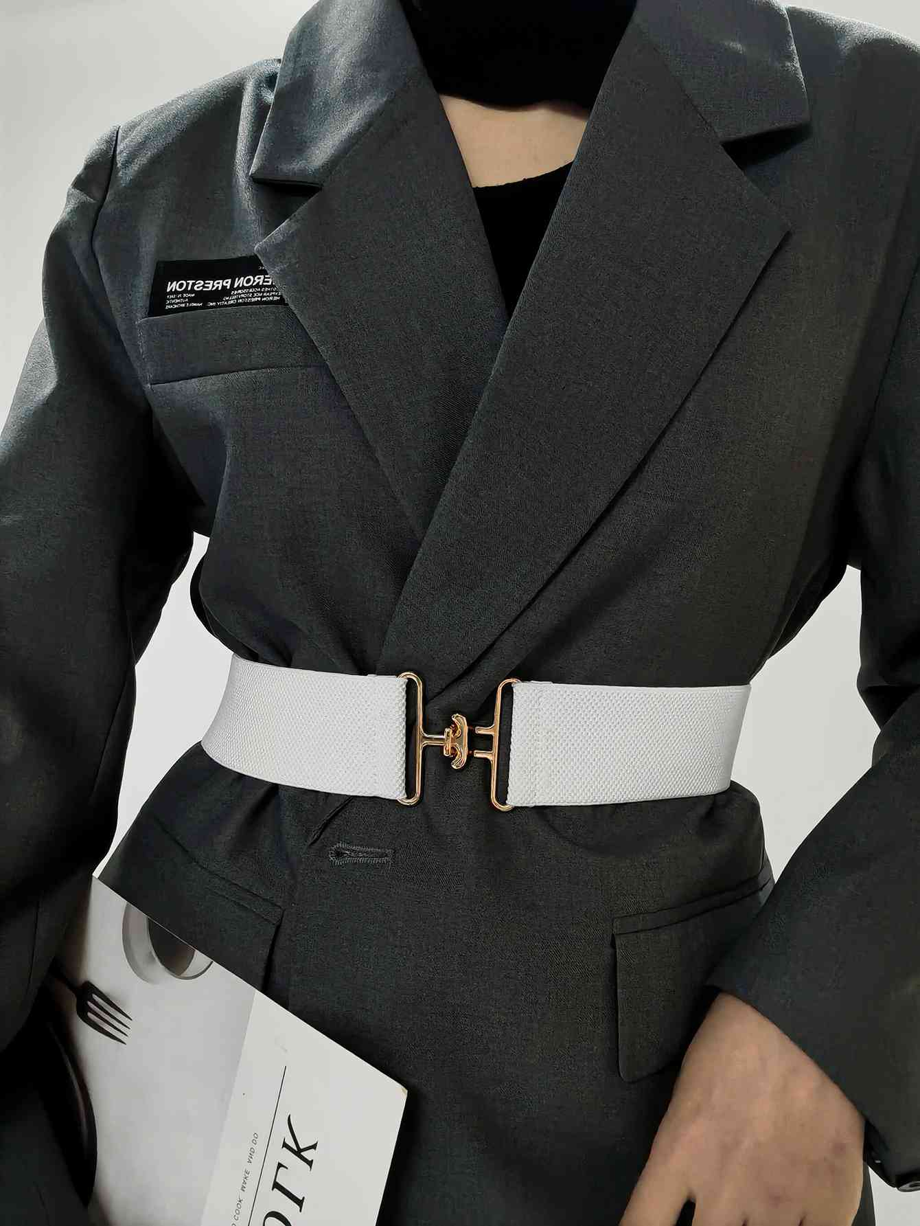 StylishFit Elastic Wide Belt – Adjustable Comfort and Chic Design See size chart under “more details”