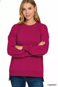 Fleece Hi-low Boyfriend Sweatshirts with Pockets