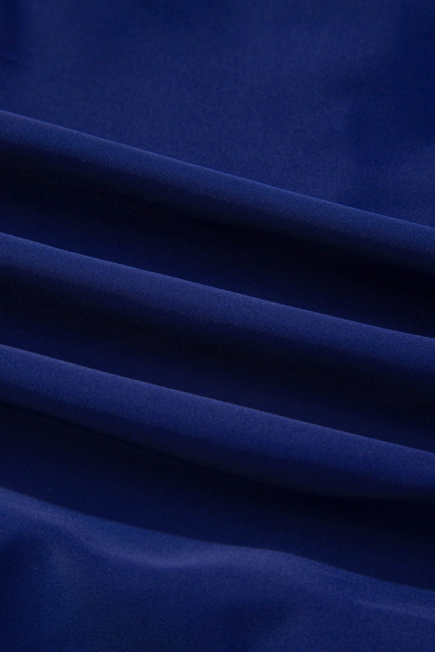 Navy Blue Color Block Detail Adjustable Straps One Piece Swimsuit