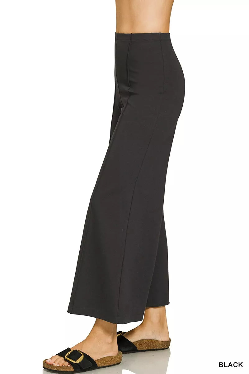 Heavy Ponte Elastic Waistband Pintuck Pants