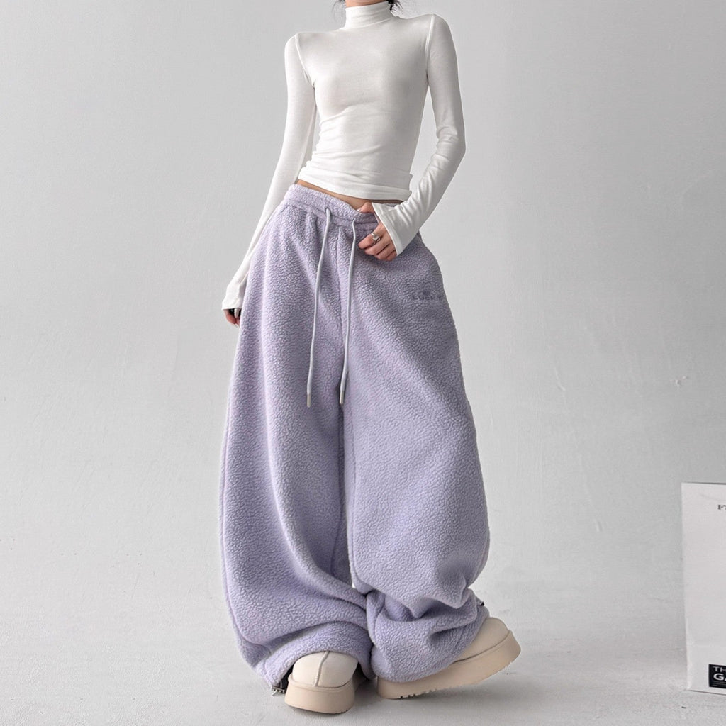 Womens Casual Loose-fitting Warm Extended-length Pants See size chart under “more details”