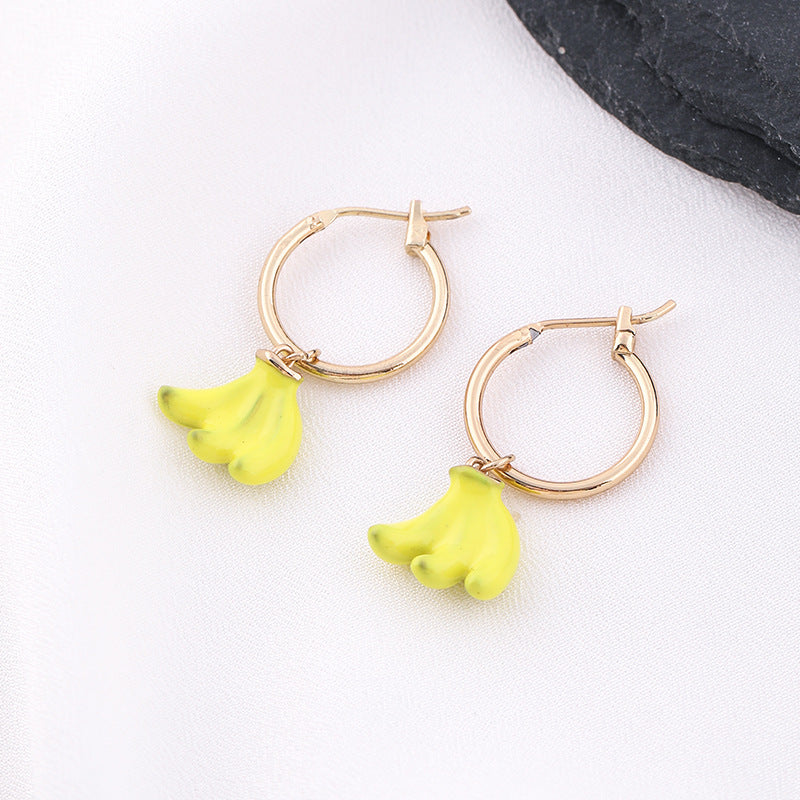 Fruit Banana Earrings S925 Silver Post